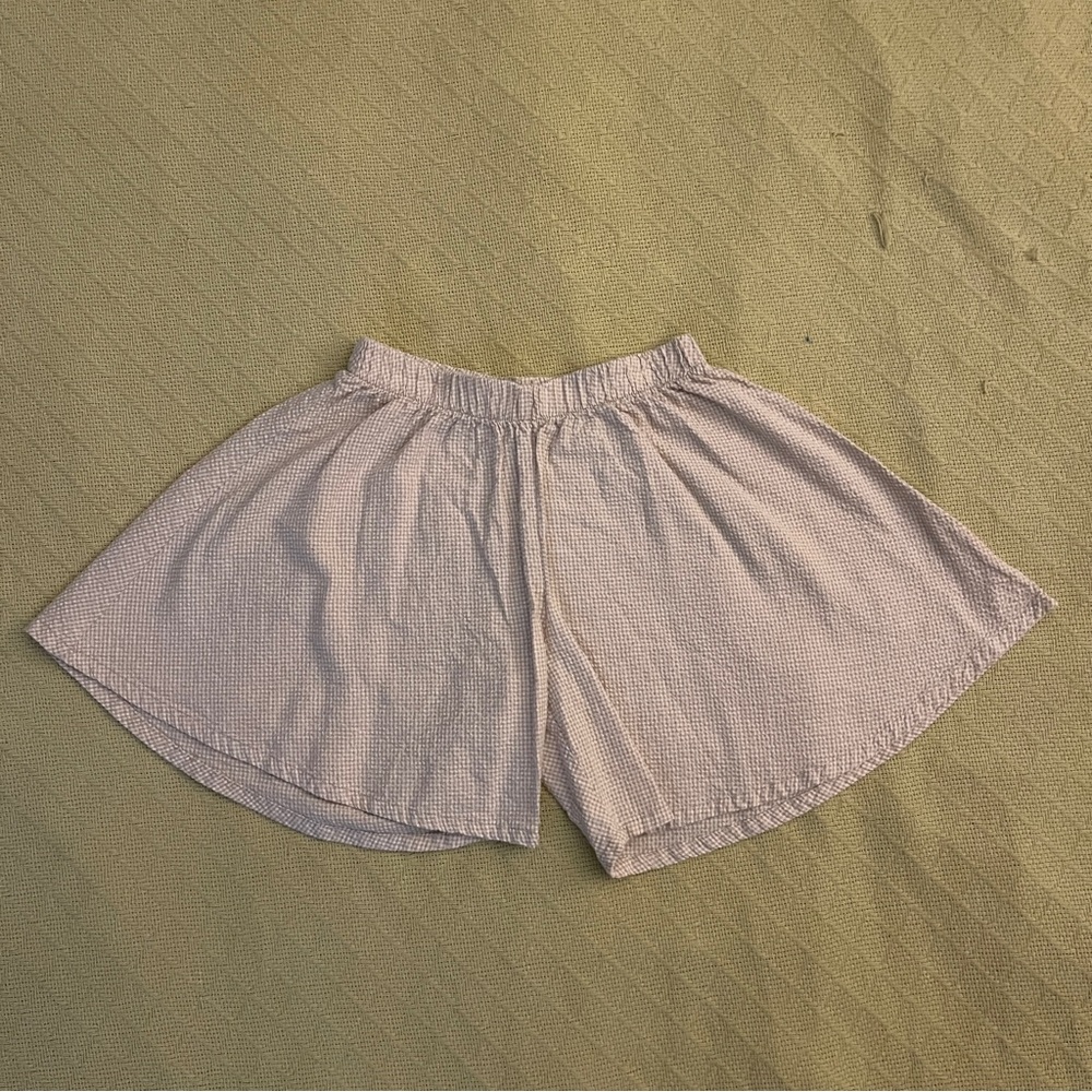 NWOT Girls Water + Son Beige and White Gingham Shorts size 10